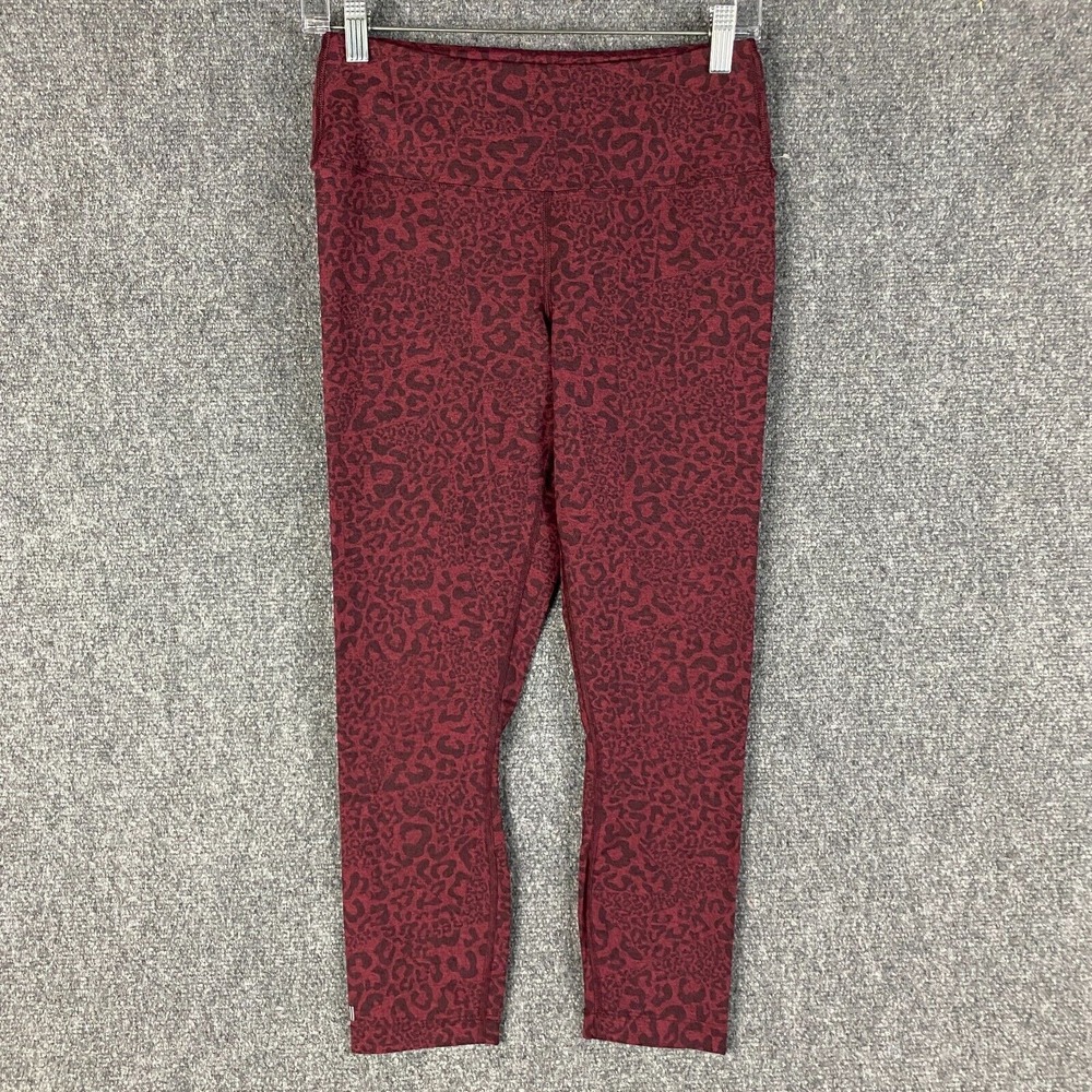 Nobull Leggings Women's Medium Plush Heather High Rise Leopard Print Red